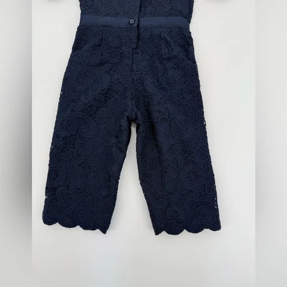 Jamie And Jack 18 JJ Sept Holiday 1 Navy Blue Lace Jumpsuit Size 18 - 24 Months - Picture 6 of 10